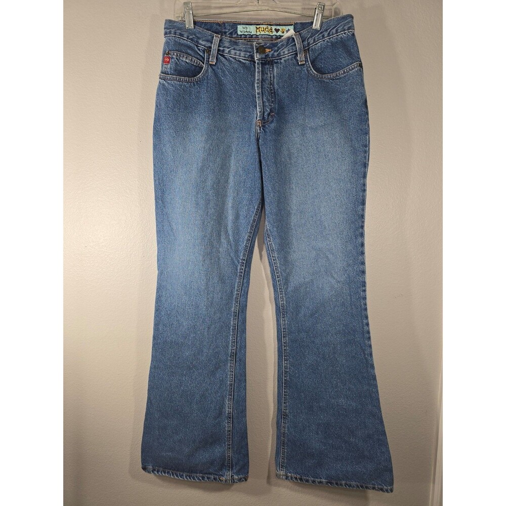 Vintage Mudd Jeans Juniors 13 Y2K Flare Jeans Light Wash Denim 100% Cotton AN